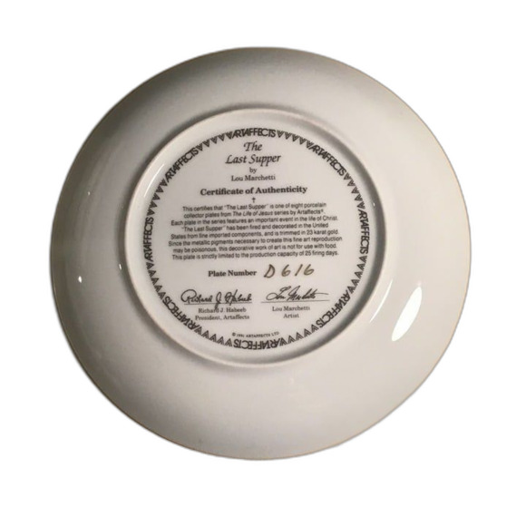 Vintage Lou Marchetti Collector Plate - 'The Last Supper' - Picture 2 of 3